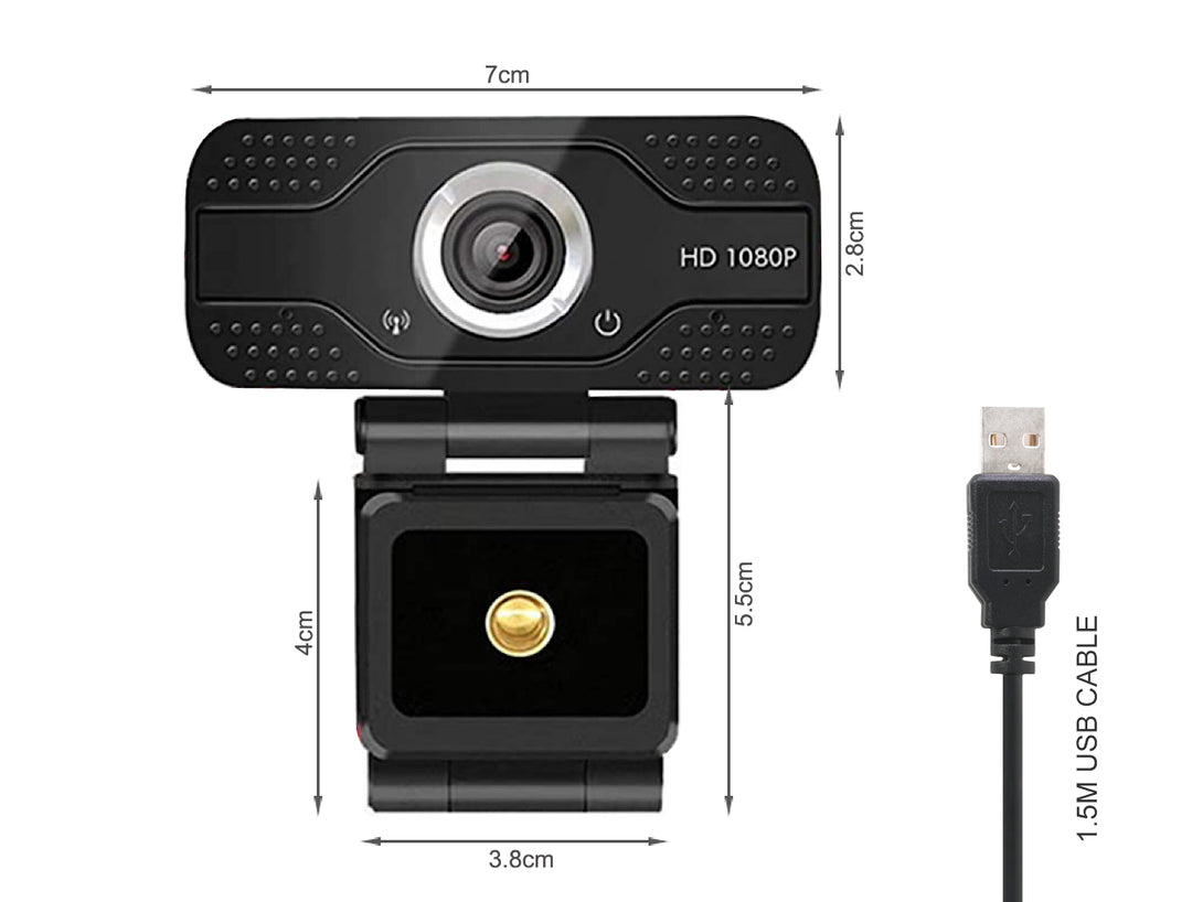 1080P Full HD Webcam with Microphone (0.001m3 - 0.074kg)