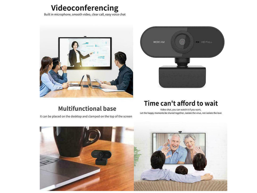 USB 1080P HD Webcam with Microphone (0.001m3 - 0.074kg)