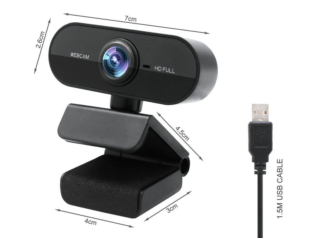 USB 1080P HD Webcam with Microphone (0.001m3 - 0.074kg)
