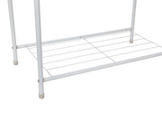 Clothing Garment Rack with Shelves - White