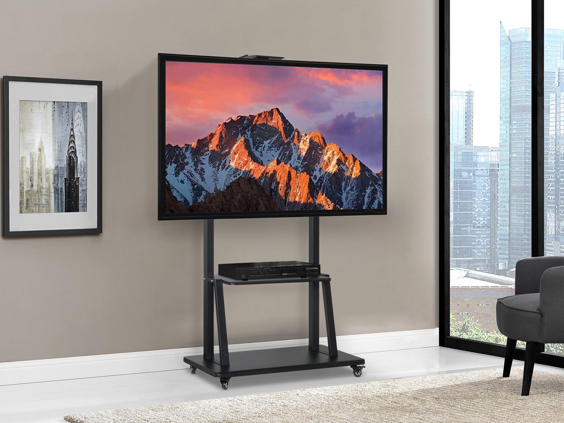 Mobile TV Stand Height Adjustable 32