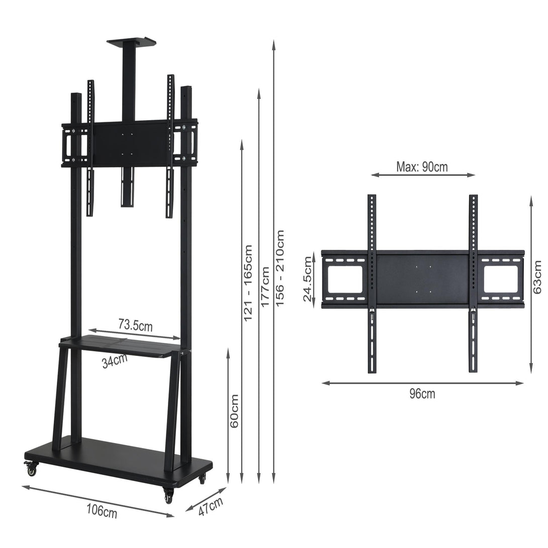 Mobile TV Stand Height Adjustable 32"-86"