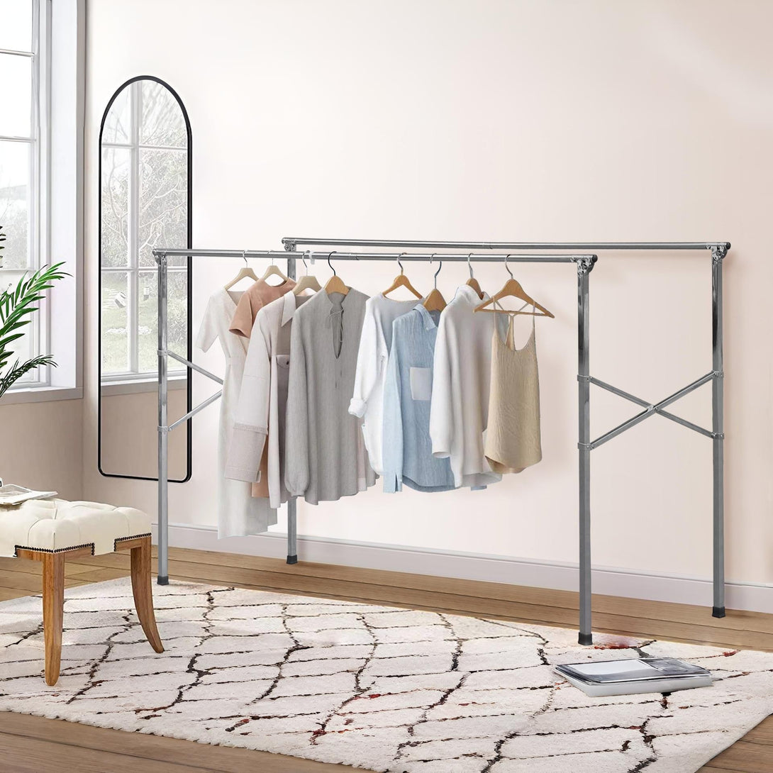 2.4m Foldable Stainless Steel Clothes Rack