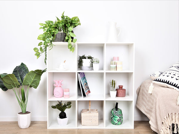 Kivu 9 Cube Square Bookshelf - White