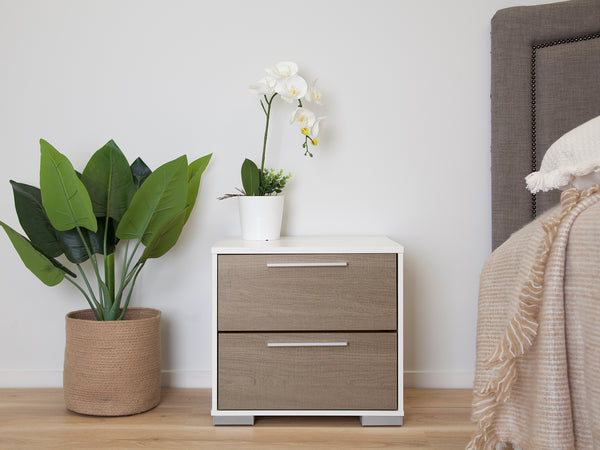 Waipoua Bedside Table Nightstand - GREY OAK