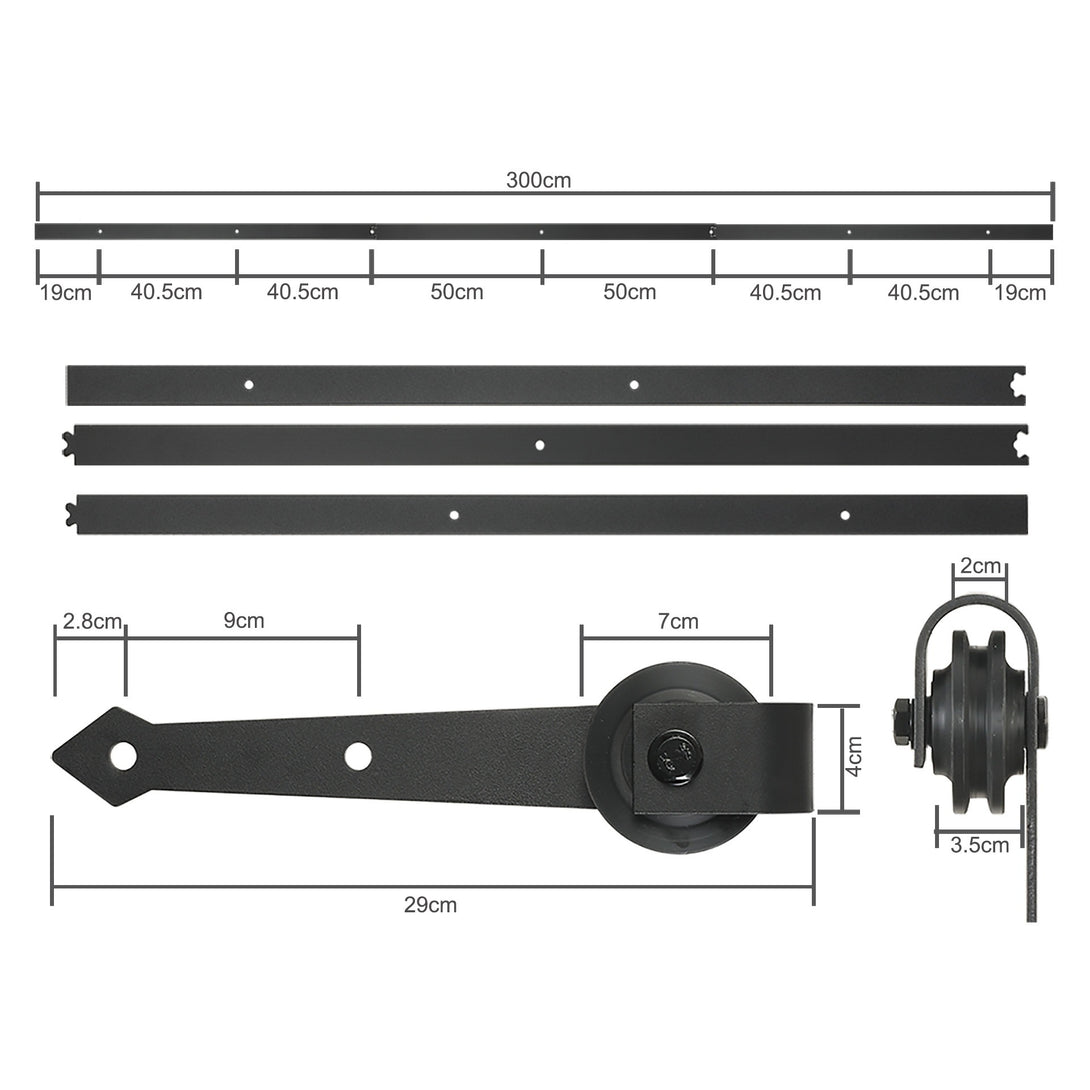 3m Sliding Door Barn Door Hardware Set