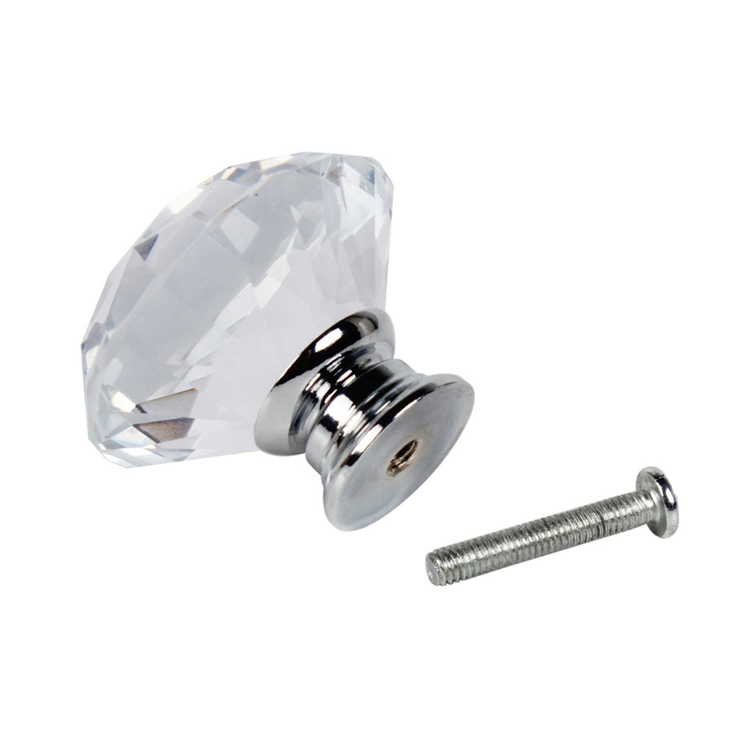 10 x Diamond Crystal Glass Knobs Drawer Handles Knobs
