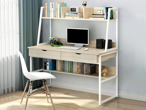 Siya 120cm Computer Study Desk with Drawers - Oak