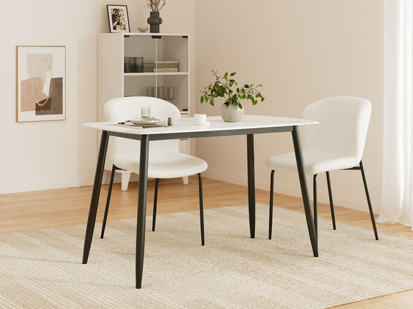 Adley Matt Ceramic Dining Table 120 x 69.5cm - White