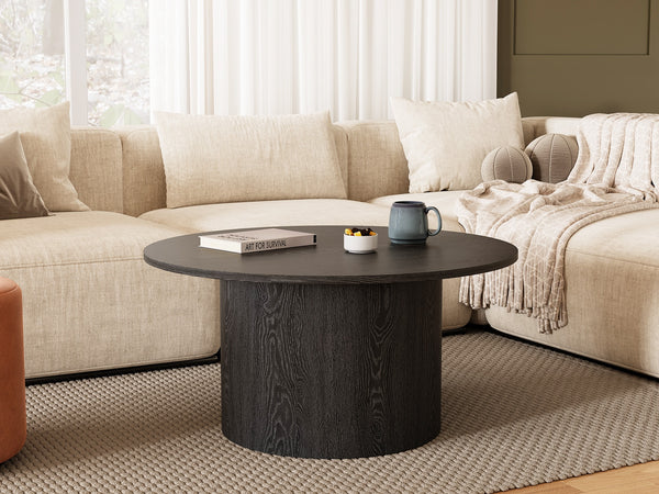Adley Round Coffee Table 90cm - Black