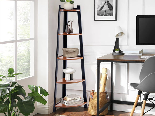GLAZIER 5 Tier Corner Shelf - BLACK