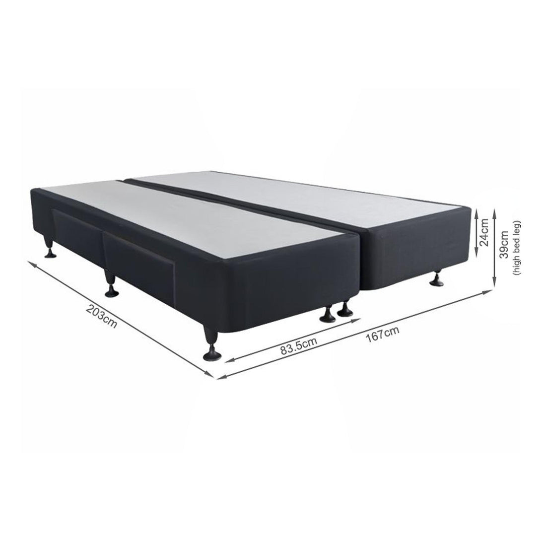 Charles Fabric King Split Bed Base 4 Drawers - Black