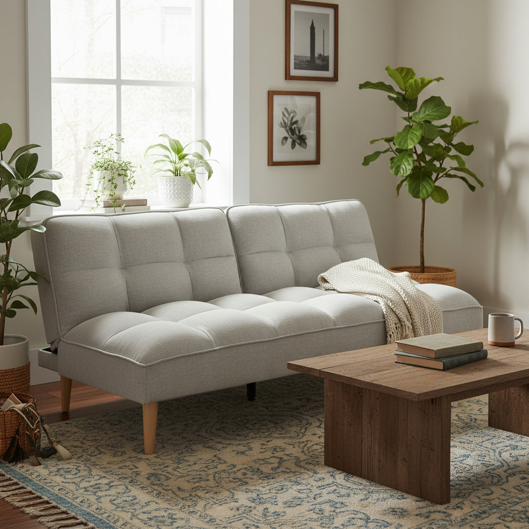 Barton 3 Seater Sofa Bed - Light Grey