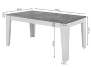Desta Dining Table Rectangle 160x90cm - White