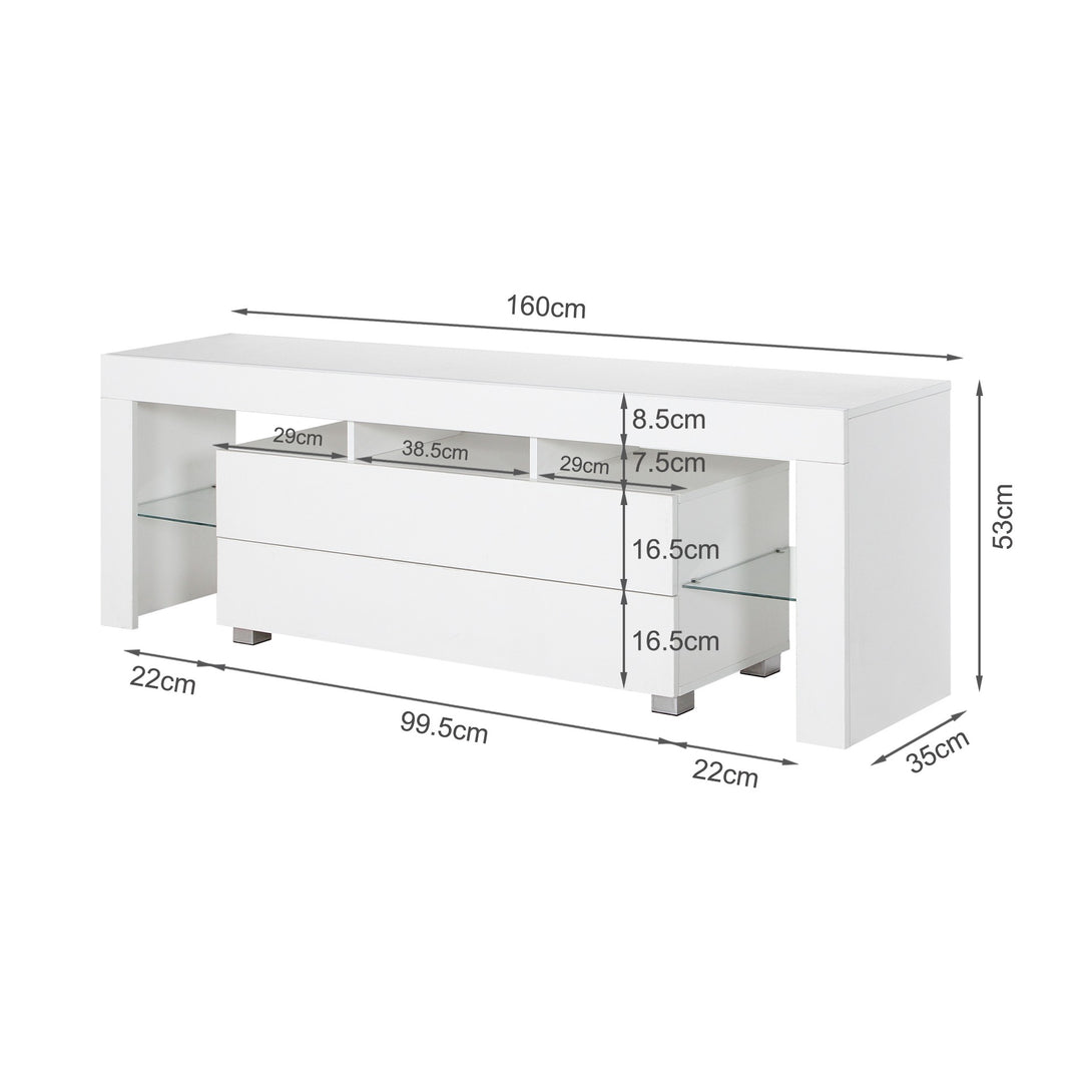 Dothan 1.6m LED Entertainment Unit - White