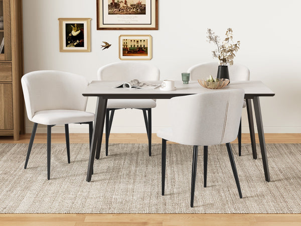 Chelsea Dining Chair - Set of 4 - White + Black