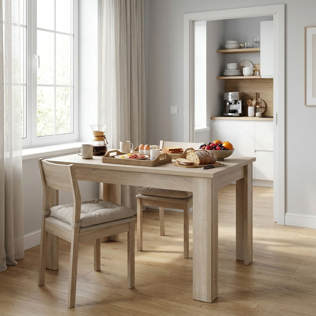 Rectangular Oak Table AZAR Dining Table Rectangle 120x80cm - Oak