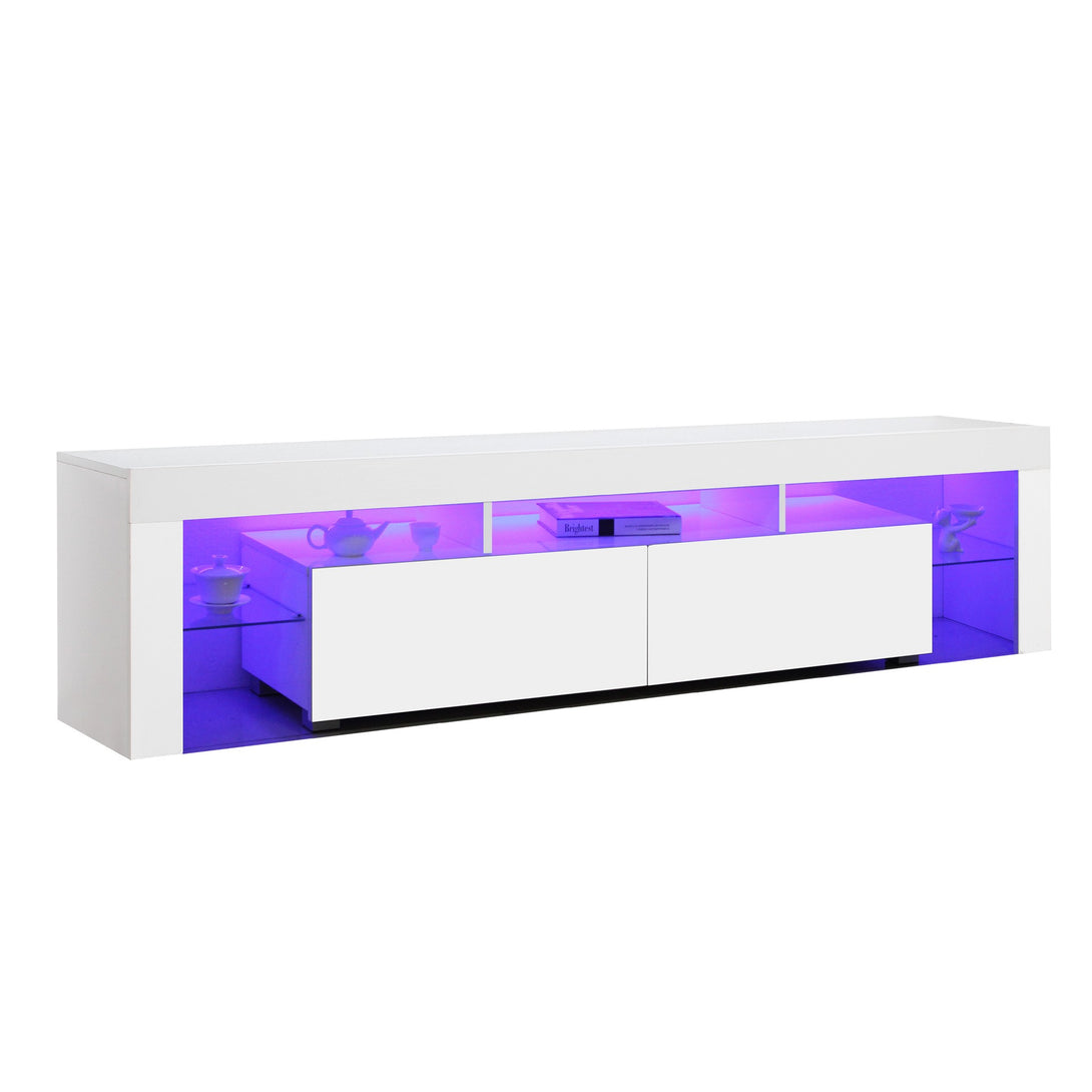 Zoar 1.9m LED Entertainment Unit - White