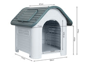 Medium Plastic Dog House with Window - Grey