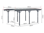 Patio Carport Canopy 5.05 x 3 x 2.2M