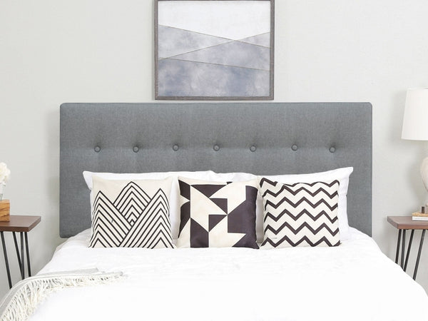 SUSAN QUEEN Fabric Upholstered Headboard - GREY