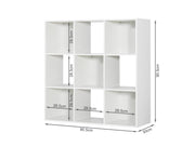 Kivu 9 Cube Square Bookshelf - White