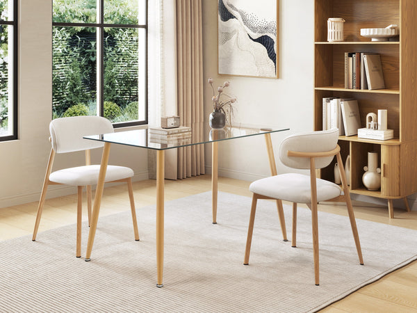 Fen Tempered Glass Top Dining Table 120 x 70cm