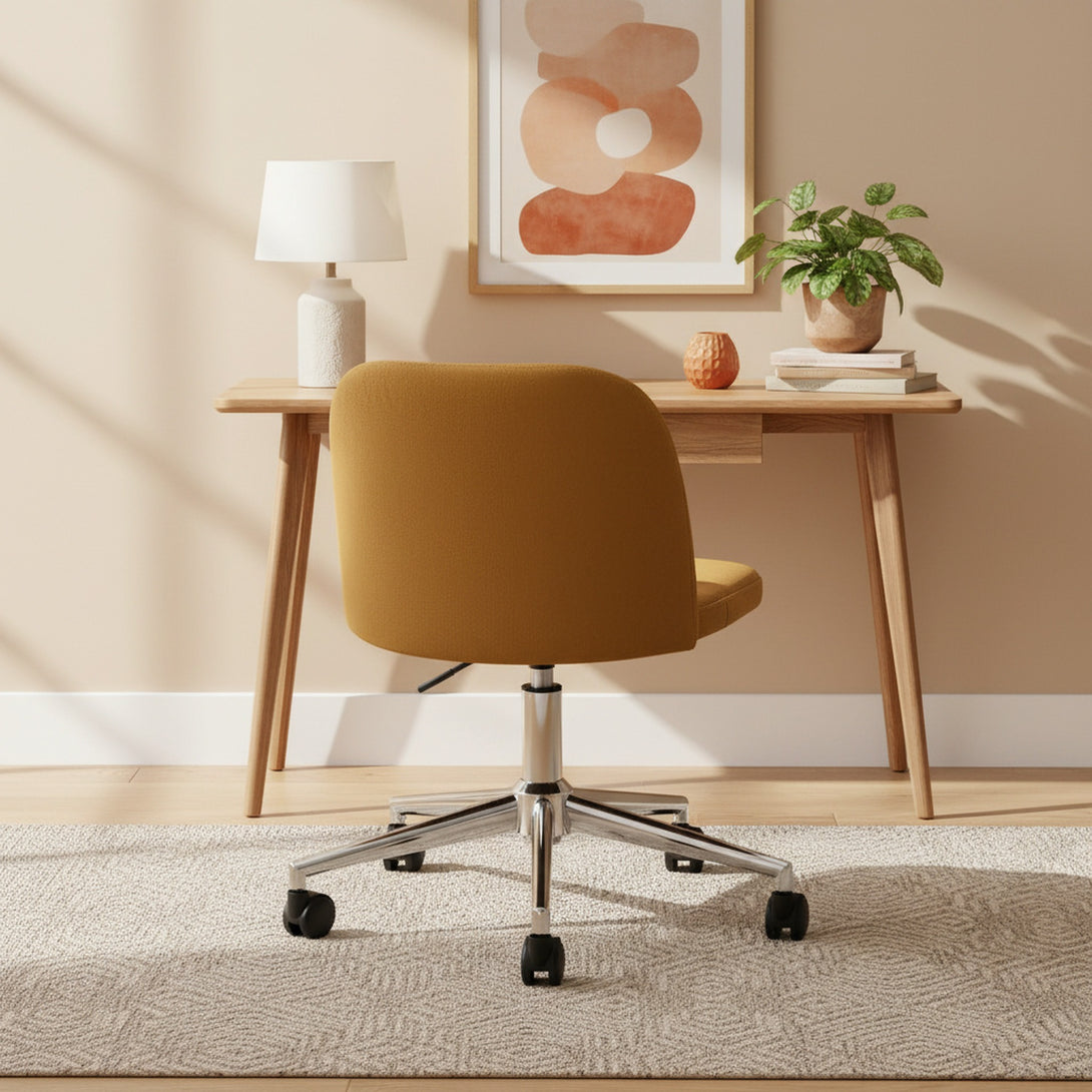 Jones Velvet Office Chair - Ochre
