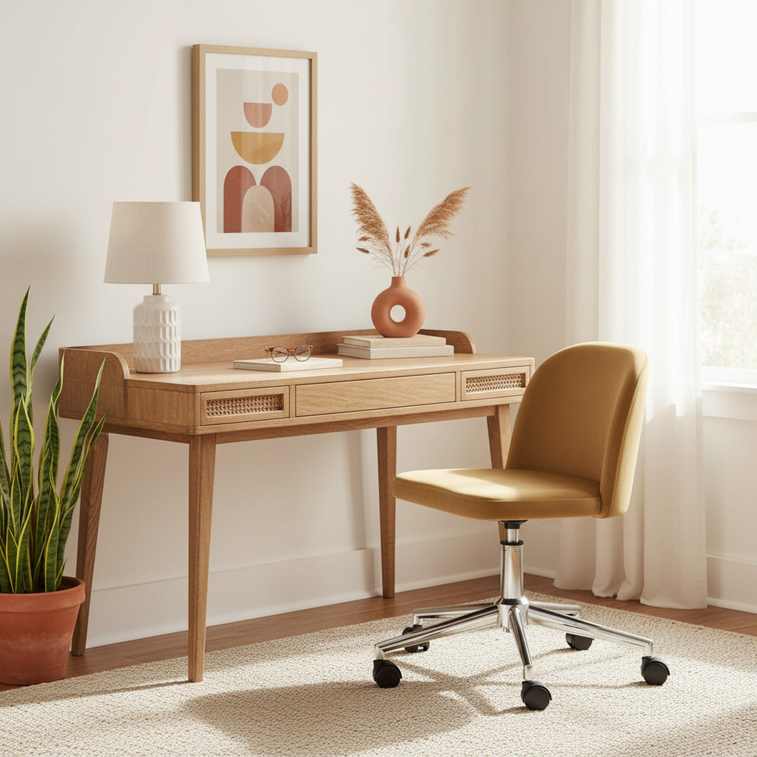 Jones Velvet Office Chair - Ochre