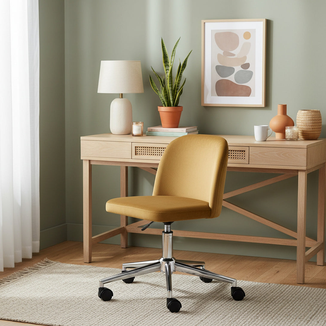 Jones Velvet Office Chair - Ochre