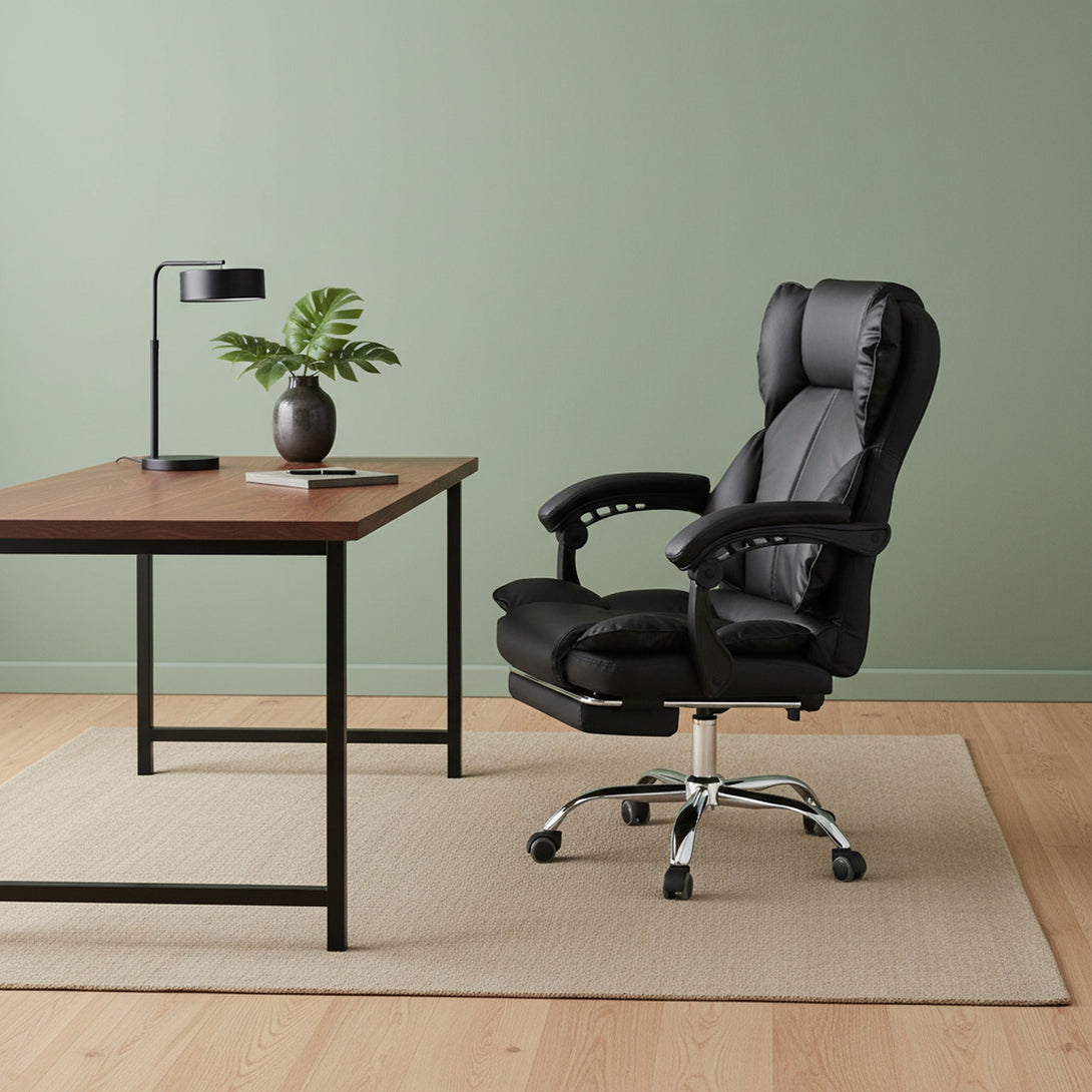 Paxton Office Chair with Footrest - Black