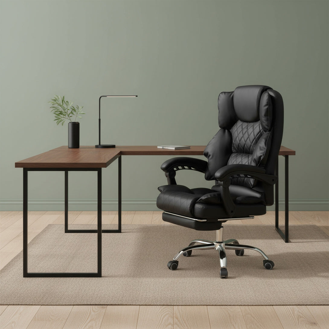 Collin Office Chair with Footrest - Black