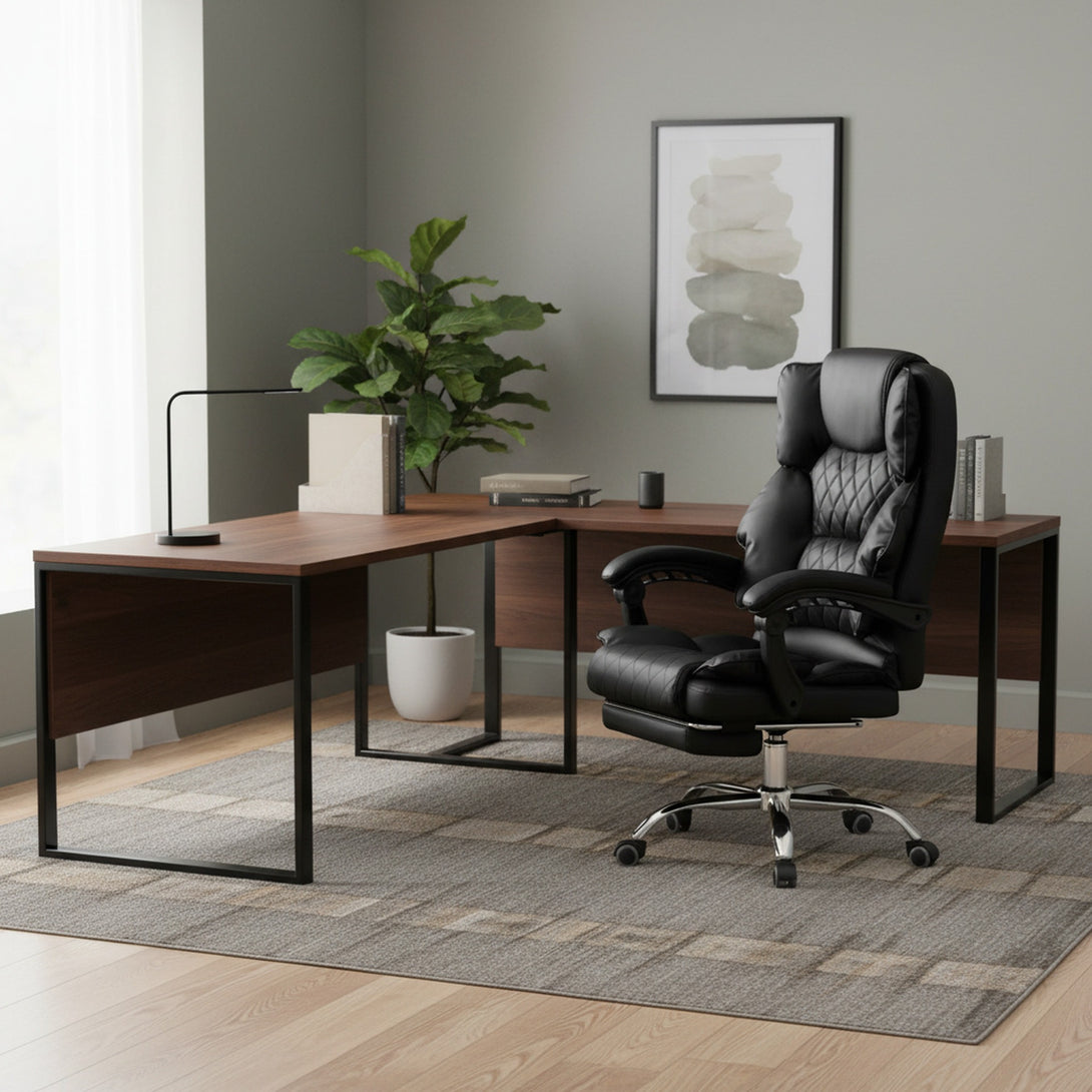 Collin Office Chair with Footrest - Black