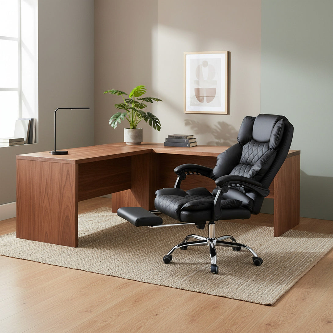 Collin Office Chair with Footrest - Black