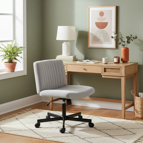 Lukas Swivel Chair - Light Grey