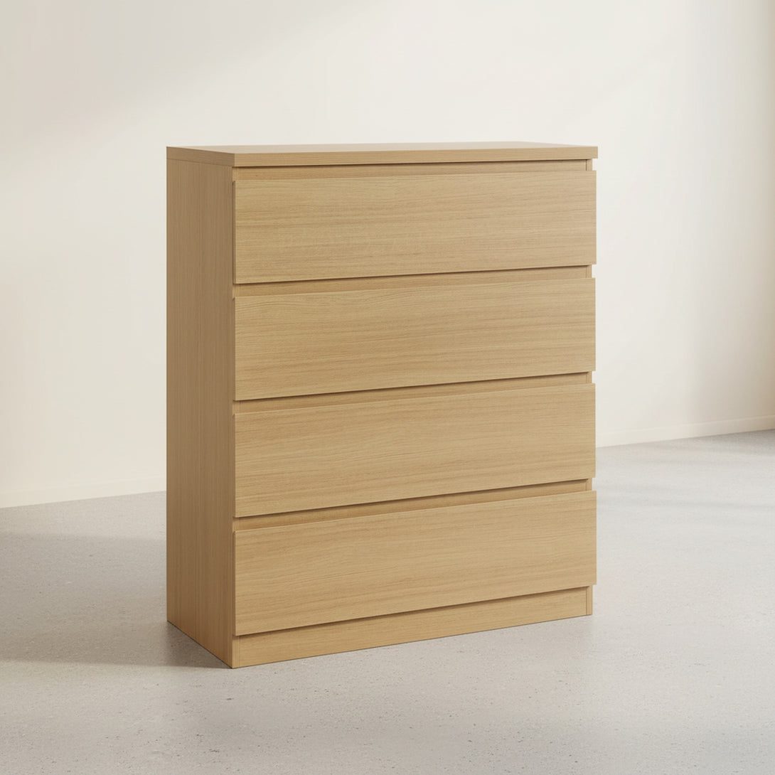 TONGASS 4 Drawer Tallboy - OAK 