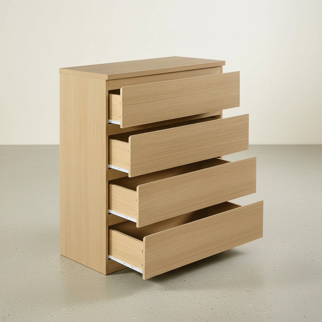 TONGASS 4 Drawer Tallboy - OAK 