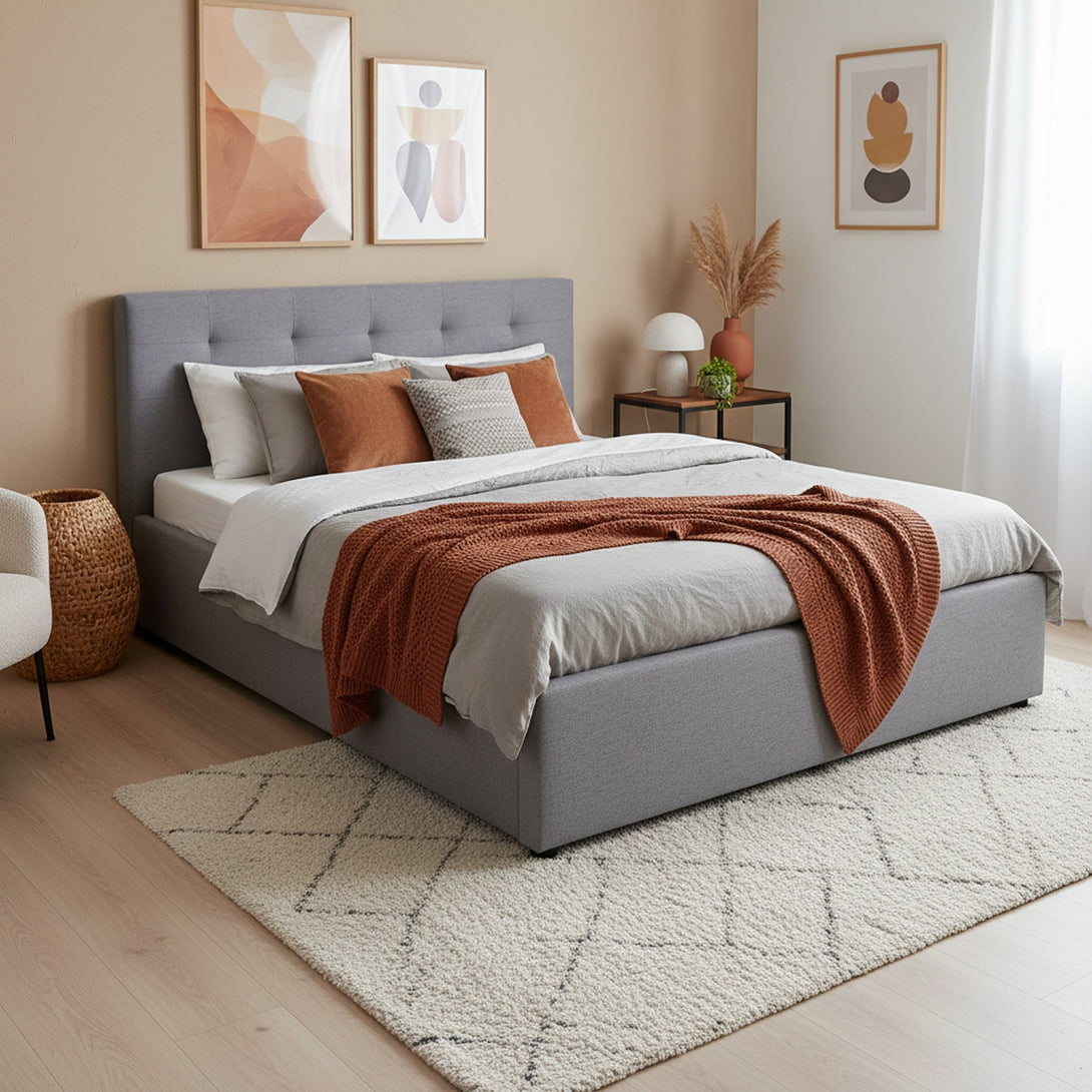 Abigail Double Gas Lift Bed Frame - Grey