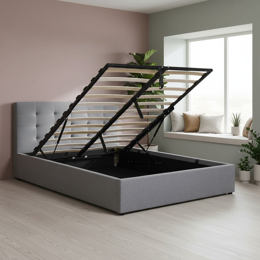 Abigail Double Gas Lift Bed Frame - Grey
