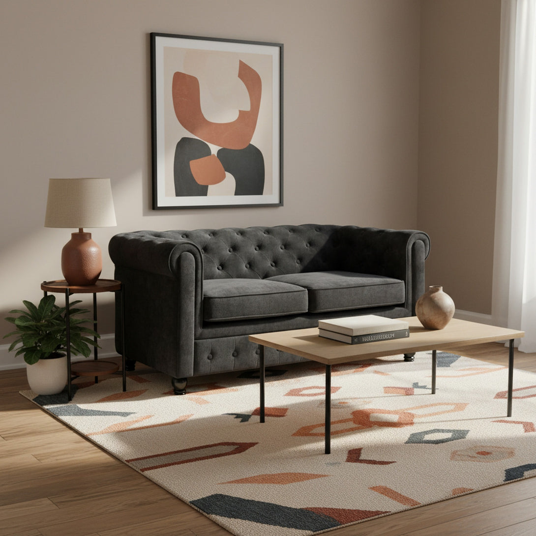 Aviana 2 Seater Sofa - Black
