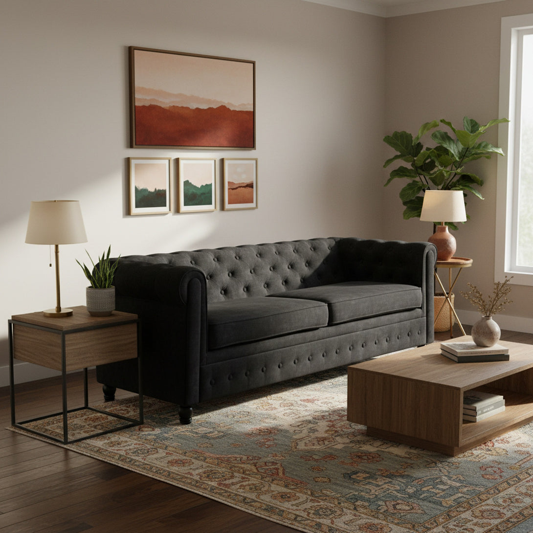 Aviana 3 Seater Sofa - Black