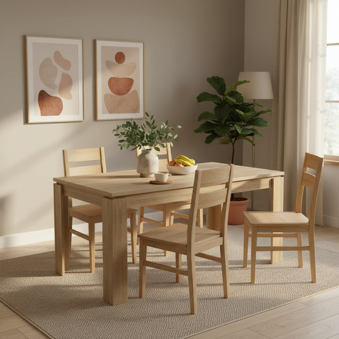 Azar Dining Table Rectangle 160 x 80cm - Natural