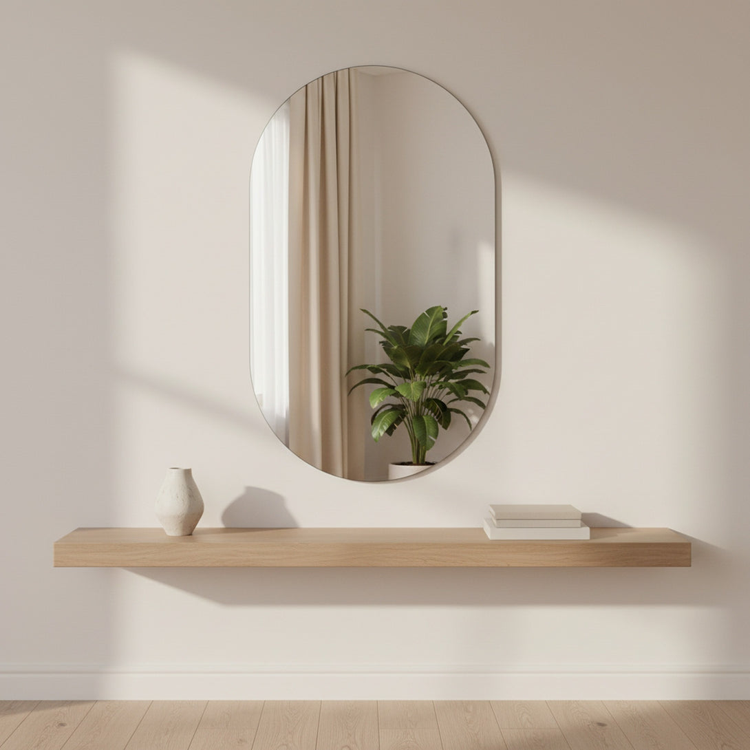 Zero Oval Frameless Wall Mirror