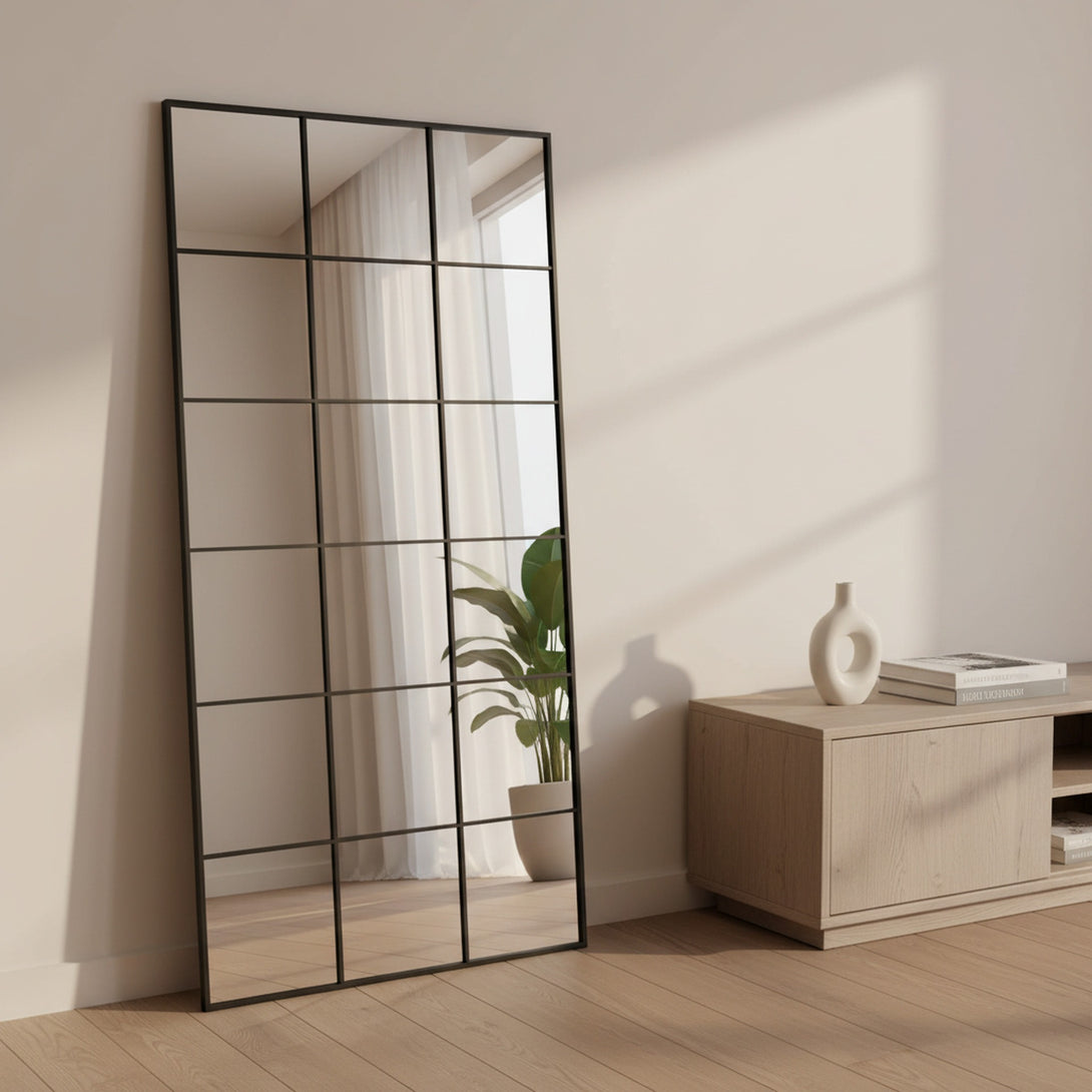 Grid Full Length Mirror - Black