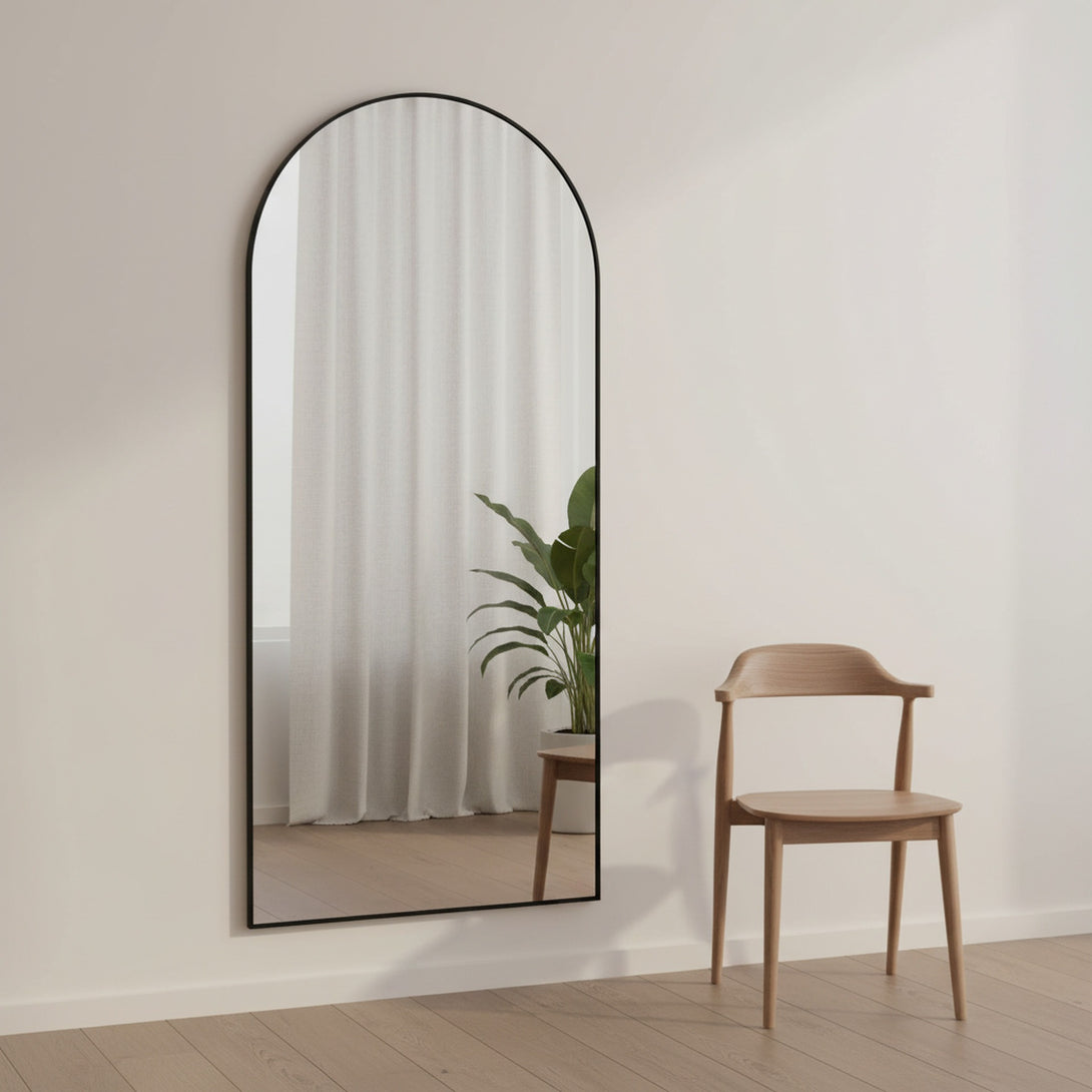 Archie Metal Arched Full Length Mirror - Black