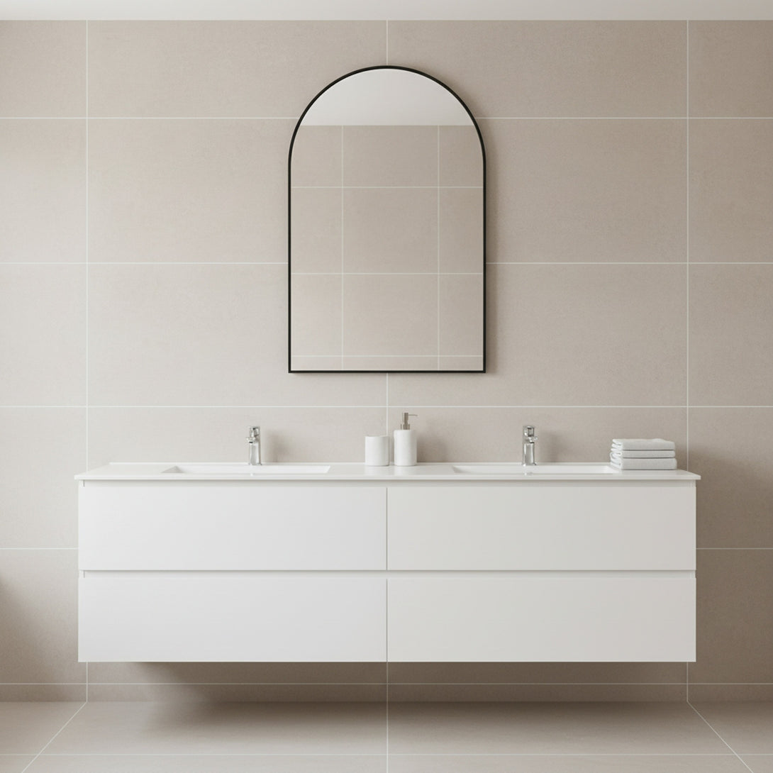 Vera Arch Aluminium Wall Mirror - Black