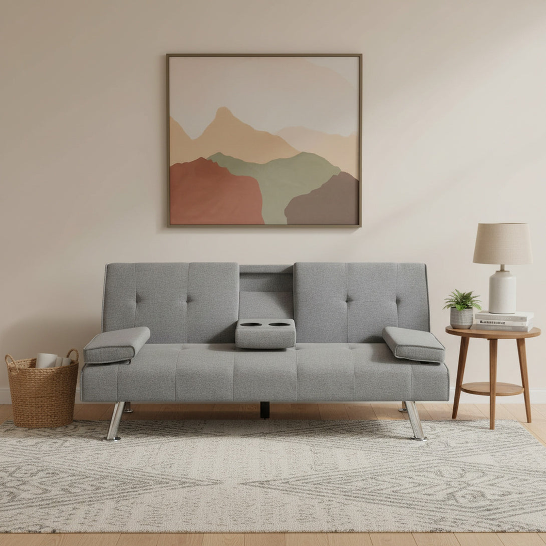 Arleth 3 Seater Sofa Bed - Light Grey