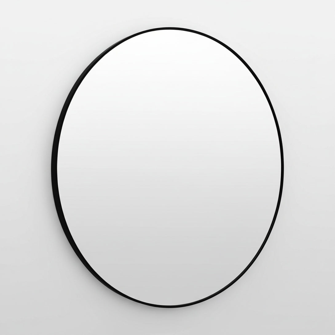 Nova Round Metal Framed Wall Mirror 90cm - Black