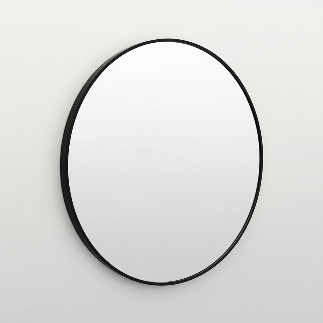 Nova Round Metal Framed Wall Mirror 60cm - Black