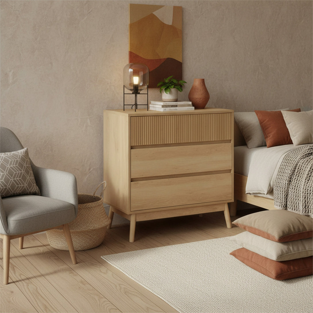 Shawnee 3 Drawers Tallboy - Oak